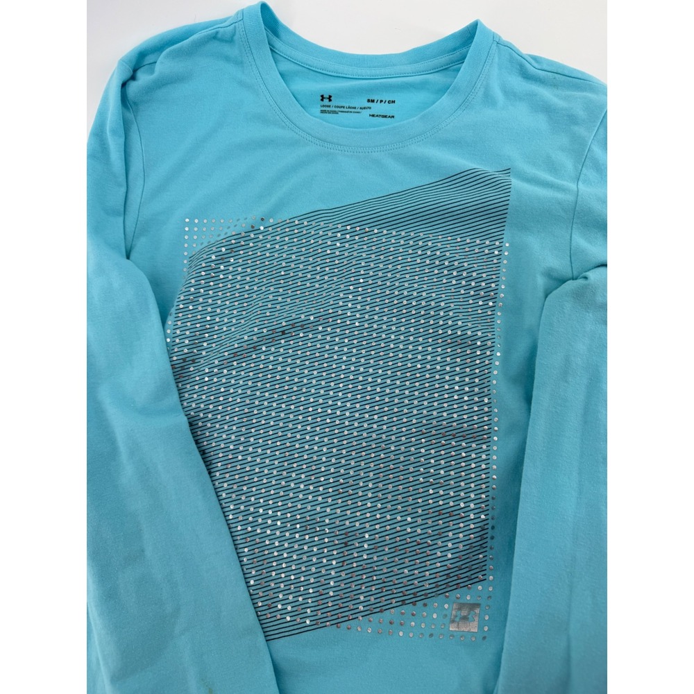 Under‎ Armour HeatGear Long Sleeve Graphic T-Shirt Blue Womens Small